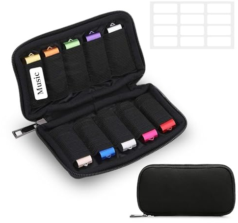 USB Case, USB Flash Drive Storage Case, 10-Slot USBs Memory Stick for SanDisk/SamData/Samsung, USBs Jump Drive Memory Stick, SD Card Home/Office/Travel Use (Black, 1 PC)