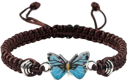Bracelet papillon en argent 925 pour adolescentes, cordon réglable, bracelets papillon pour femmes, jolis bracelets à breloques papillon