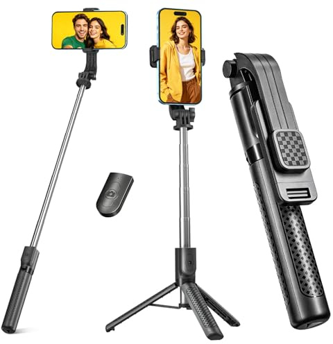 Perche à Selfie,Trépied Smartphone,125CM Extensible Selfie Stick Trépied | de Téléphone avec télécommande détachable et trépied Stable,Compatible avec Samsung/iPhone/Huawei
