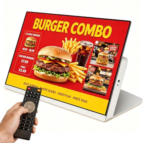 FRANREADER Pantalla led Publicidad Exterior Profesional 700 nits antirreflejo, Nube Gratuita y USB, Estructura Aluminio sin Contacto, Temporizador automático para hoteles. 24Inch