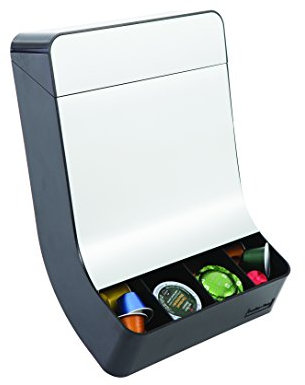 ALBA Distributore Universale di cialde, Alluminio, Grigio Metallo e Nero, 22 x 12 x 30,5 cm