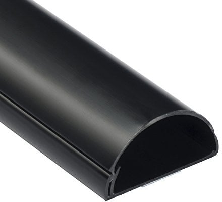 D-Line R1D6030B Maxi+ Trunking, Decorative TV Cable Tidy, Electrical Wire Cover, Popular Cord Management Solution - 60mm (W) x 30mm (H) - Black (1-Meter Length)