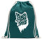Kiwistar - Turnbeutel - petrol - Polygon Fuchs Figur Tier Art - Fun Rucksack Sport Beutel Gymsack Baumwolle mit Ziehgurt