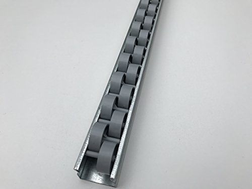 rail a roulettes galets rouleaux double galet gris (longueur: 1 m)