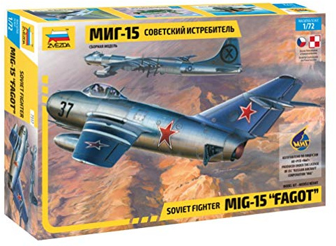 Zvezda 500787317 500787317-1:72 MIG-15 Bassoon Plastic Model Kit Assembly Kit for Beginners Detailed Silver