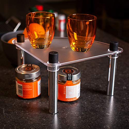 UPP Küchen-Eckregal stapelbar und erweiterbar I Kleines Küchenregal ideal als Schrank-Ordnungssystem I Schrankeinsatz ordnet Gewürze, Konserven etc. [Eckregal]