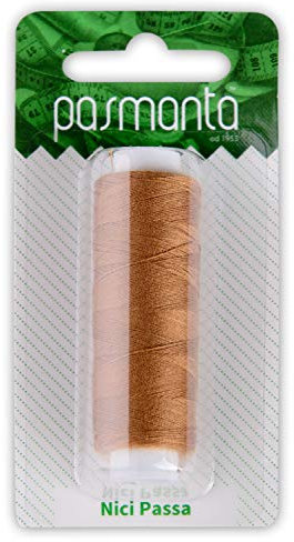 Starker Nähfaden aus Polyester für Profis von Pasmanta, Feinste Spulen, Universeller Mehrzweckgarn fürs Hand- und Maschinennähen, Rolle: 200 m, von Pasmanta seit 1953 (5607 - Hellbraun)