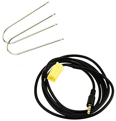 KASER Câble Aux compatible pour Fiat Grande Punto Panda Croma Lancia Musa Y Alfa avec Autoradio Blaupunkt Adaptateur Entrée Mini ISO Connecteur Jack Mâle 3,5 mm + Kit d'extraction