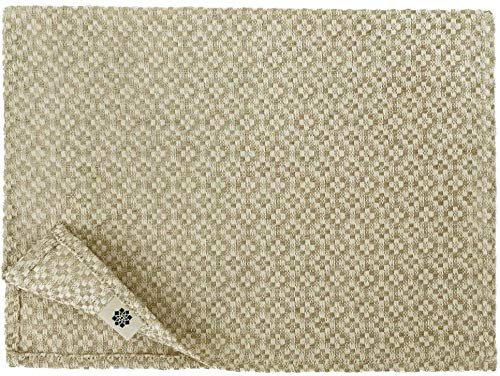 Linen & Cotton Tischsets Platzsets Stoff Tischmatte Set Decorus -44% Leinen, 56% Baumwolle, Beige Weiß Weiss (30 x 45cm, 2 Stück) Rechteckig Platzdeckchen Placemat für Home Küche Speisetisch Hochzeit