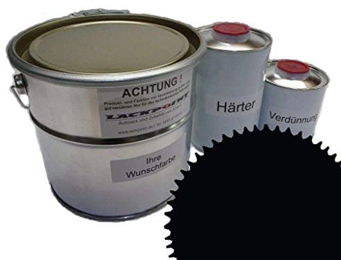 Lackpoint 1 Litre Set 2K Peinture Voiture Ral 9005 Noir Profond Brillant Aucun Vernis Transparent