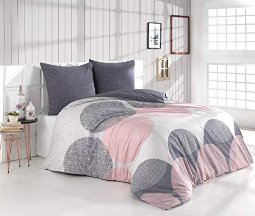 Buymax Bettwäsche 200x220 cm – Bettwäsche Set 3-teilig 200 x 220 cm, Renforcé 100% Baumwolle, Bettbezug mit 2 Kissenbezügen 80x80 cm, Oeko-TEX, Reißverschluss, weich und atmungsaktiv