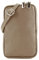 modamoda de T197 Damen Leder Handytasche 6,7 Zoll Umhängetasche handmade in Italy, Farbe:Beigegrau