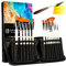 Crafts 4 All Acrylic Paint Brushes - Pack of 18 Professional, Wide and Fine Tip, Nylon Hair Artist Paintbrushes - Paintbrush Bulk Set for Watercolor, Canvas, Craft, Detail & Oil Painting