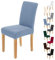 AngLink Stuhlhussen 6er Set Grau blau - Stretch Stuhlbezug Waschbar Langlebig Universal Stuhl Hussen für Bankett Hotel Küche Restaurant Haus Hochzeit Deko