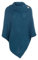 KNIT FACTORY - Nicky Gestrickter Poncho - Damen Strickponcho mit Kragen - Mit Wolle - Hochwertige Qualität - Petrol