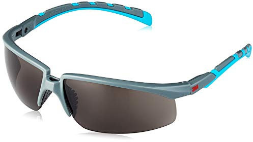 3M 3M-OO-SOLUS2002SG - Occhiali protettivi per occhi e viso, taglia universale, colore grigio e blu acciaio