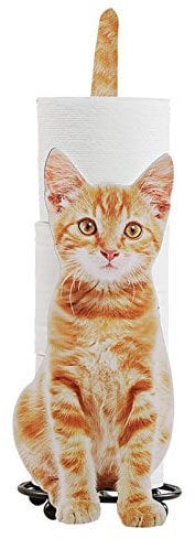 Papierhalter, Toilettenpapierhalter, Simulation Katze Papierhalter Katzenform Badezimmer Toilettenpapier Lagerregal Geschenk für Katzenliebhaber (orange)