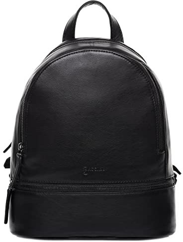 BACCINI großer Ruckack echt Leder - Lederrucksack DINA - Moderner Daypack für City Stadt Business Damentasche mit Schultergurt - Lederrucksack Damen schwarz handgefertigt
