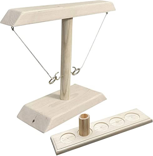 Giftik Ring Toss Spiele für Kinder Erwachsene,Ring Toss Spiele für Kinder Erwachsene,Holz Ring Toss Hooks Schnelles interaktives Spiel für Indoor Outdoor Home Bars Party Trinkspiele & Spielzeug(A)