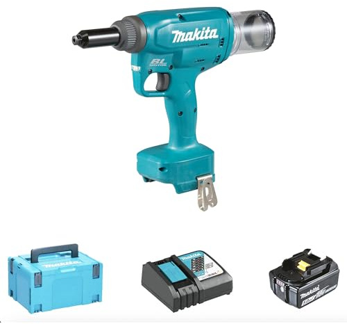 Riveteuse 18 V Li-Ion BL Ø 6,4 mm (2x5.0Ah) - MAKITA DRV250RTJ