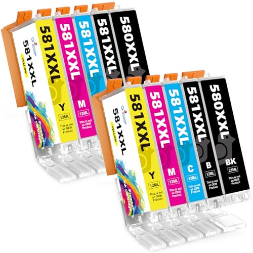 Q-image PGI-580 CLI-581 XXL Druckerpatronen Kompatible für Canon 580XXL 581XXL Patronen Multipack, für Pixma TS6350 TS705 TS8350 TS8352 TS9550 TS6351 TS8351 TR8550 TR7550 TS9150 TS9551C TS8250