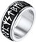 FaithHeart Viking Rune Fingerring Silber Rune Fingerring 9mm breit Spinnerring drehbarer Mittelring mit Geschenkebox für Valentinstag Weihnachten