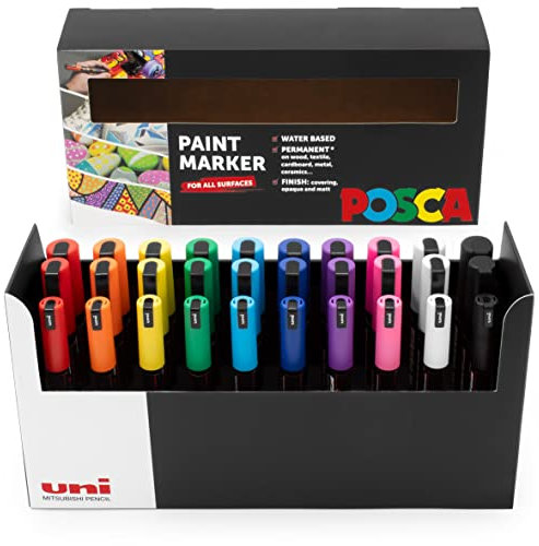 Posca - Paint Marker Art Pens - 1.8-2.5mm - Deskset Gift Set (Assorted Desk Set of 30)