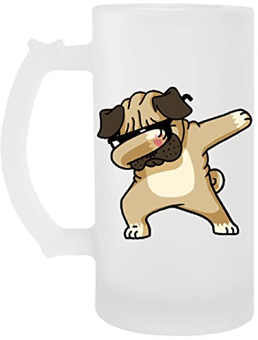 Capzy Abtupfen Mops Transparent Bier Becher Beer Mug