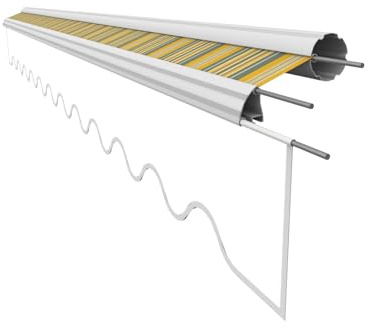 VANA Markisenstoff ohne Volant für 3 x 2,5 m Markise Ersatzstoff Markisentuch Bespannung Sonnenschutz fertig genäht Maß 2,82 x 2,5 m Design SPD035