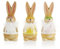 com-four® 3X Deko Aufsteller für Ostern, Bunte Osterhasen mit Brille, Osterdeko zum Hinstellen, Osterdekoration aus Keramik (3 Stück 14 cm Brille)