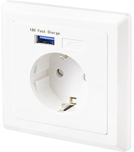 sygonix SY-4777292 Einbau-Steckdose mit USB Weiß