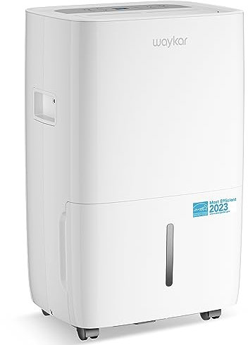 Waykar Energy Star JD025CE-120 - Deshumidificador para habitaciones de hasta 6.000 m² en casa, sótanos y habitaciones grandes con manguera de drenaje y depósito de agua de 1,14 galones