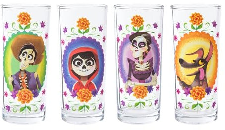 Silver Buffalo Coco Floral Frames - Set di 4 bicchieri da bicchiere da 10 once