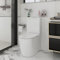 Robanmoa Rimless Comfort Height Close Coupled Toilet Back to Wall Bathroom Toilets White Ceramic WC Pan & Cistern Soft Close Seat Modern Round Elongated Toilet Swirling Flush WC