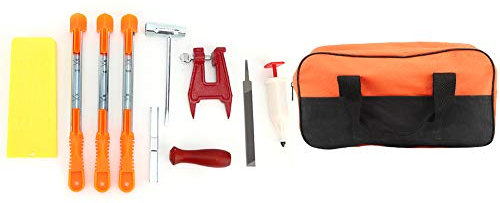 Kit de Limes pour Scie à Chaîne, Tronçonneuse, Embout pour Visseuse à Percussion Tige Hexagonale Lang Ensemble de Pièces de Chaîne pour Affûteur de Chaîne pour Scie à Chaîne