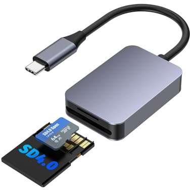 UHS-II USB C Kartenleser SD 4.0 Kartenleser USB3.0 SD Card Reader, USB C Micro SD Speicherkartenleser Aluminium Kartenlesegerät, Für iPhone,Samsum Galaxy, iPad, MacBook Pro/Air, Surface and More