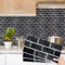 Decoroom Azulejos Autoadhesivos Negro 15x30cm/12Pcs Baldosas Pegatinas Adhesivas Ladrillos Vinilo PVC Impermeable Decorativa Cocina Baños Baldosas Adhesivas Pared
