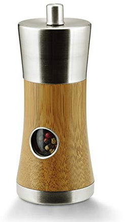 molino de pimienta, molino de madera, Molinillo de sal de acero inoxidable de bambú, molinillo de pimienta Manual, agitador, aspereza ajustable, molino de pimienta negra