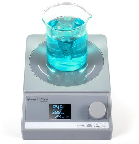 ANZESER Magnetrührer mit Zeitschaltuhr, 3.5L Digitaler Magnetrührer, Magnetische Rührplatte mit LCD Display