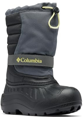 Columbia Powderbug Snowlite, Stivali da neve Unisex - bambini e ragazzi, Dark Grey/Black Youth, 35 EU