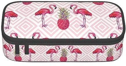 WURTON Trousse à crayons avec imprimé flamant rose et ananas pour fournitures scolaires, adolescentes, garçons
