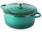 Cast Iron Dutch Oven with Lid – Non-Stick Ovenproof Enamelled Casserole Pot – Sturdy Dutch Oven Cookware – Dark Green, 3.1-Quart, 22cm – by Nuovva