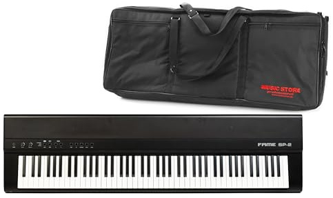 Fame Stagepiano Set, 88 Tasten, Hammermechanik, 25 Sounds, 50 Styles, 192-fache Polyphonie, integrierter Effektprozessor, inklusive Tasche, Schwarz