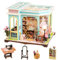 TOPBSFARNY Accessoires de maison de poupée en bois, kit de maison miniature à faire soi-même pour adultes, kit de maison de couture créatif avec meubles et lumières LED pour cadeau d'anniversaire pour