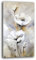Quadri Moderni Soggiorno Verticale FIORI bianchi Quadro moderno FIORE bianco da Parete Stampa su tela Canvas Decorazione Murale muro Arredo Camera da letto Cucina (1, 40x70 cm)