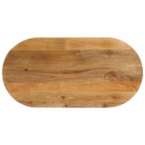 vidaXL Tischplatte, Holzplatte für Tisch Esstisch Couchtisch, Ersatztischplatte Massivholzplatte, 110x50x2,5cm Oval Massivholz Mango