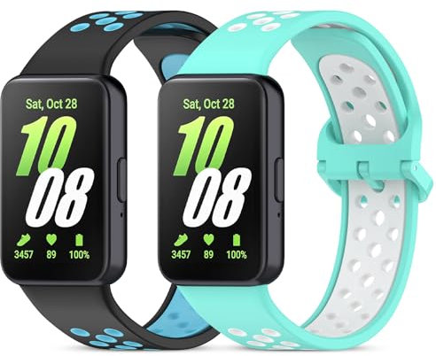 BDIG 2 Pièces Bracelet Compatible avec Samsung Galaxy Fit 3,Bracelets de Sport en Silicone Doux Bicolore pour Samsung Galaxy Fit 3.