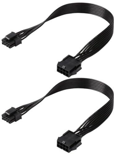 Kioball 2Pcs CPU 8 Pin Extension Cable Motherboard ATX CPU 8 Pin Female to 8(4+4) Pin Male Extension Cable for Power Supply PSU