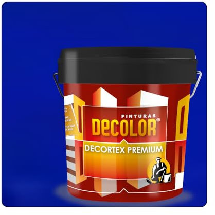 DECORTEX LISO PREMIUM - Pintura revestimiento impermeabilizante para fachadas. (14 litros). AZUL ULTRAMAR