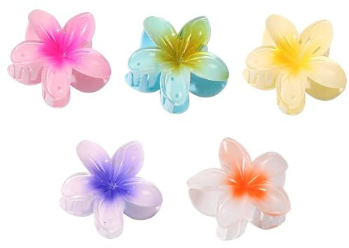 SGERUFZ 5 pièces pinces à cheveux en forme de fleur, antidérapantes, grandes, Forte adhérence, pour cheveux épais/fin, Pour femme